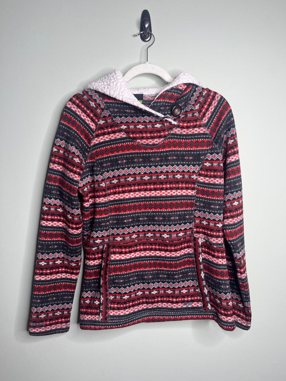 Koppen Sherpa Hoodie Red Snowflake Large